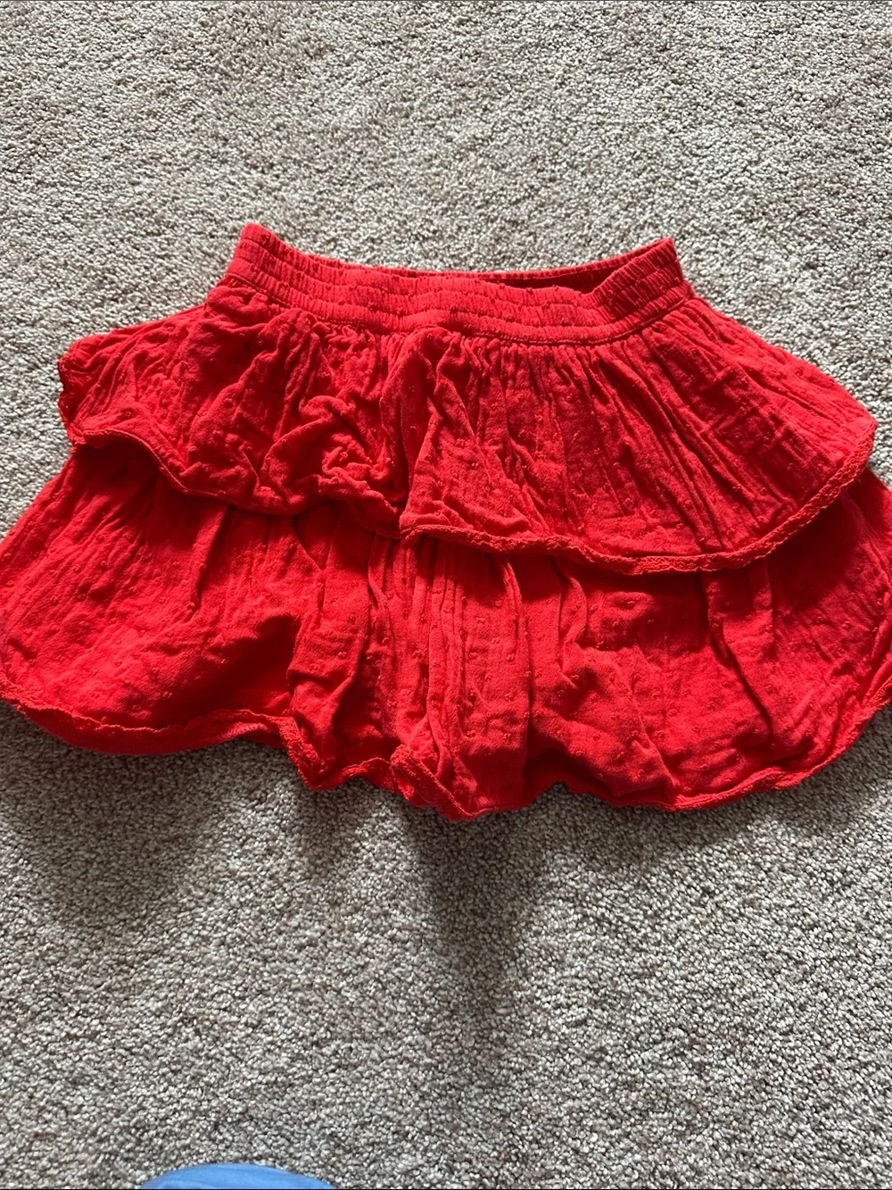 3 GAP Girls Tiered Skort Trio - Red, Navy & Rainbow Stripe Cream